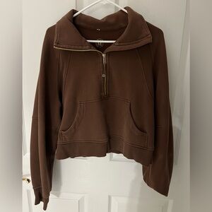 Oversized Funnel Neck Half Zip Scuba